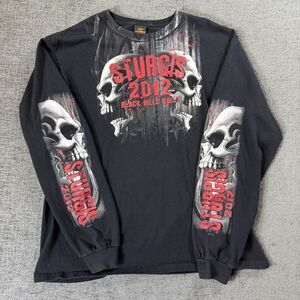 Sturgis Black Hills Rally Shirt Size XL‎ 2012 Long Sleeve Biker Motorcycle Skull